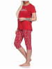 NORMANN Capri Schlafanzug kurzarm Pyjama maritimimen Look - 73993 in rot