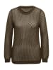 GOLDNER Kurzgröße:  Sommerlicher Strickpullover mit Ajourmuster in khaki