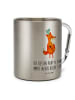 Mr. & Mrs. Panda Tasse Fuchs Koch mit Spruch in Silber