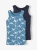 name it Jungen Unterhemden im 2er-Pack mit Dino Motiv in Blau