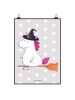 Mr. & Mrs. Panda Bild Einhorn Hexe ohne Spruch in Grau Pastell