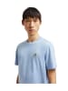 Moncler Cotton T Shirt Hellblau mit Logopatch