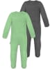 Normani Outdoor Sports 2x MERINO Babystrampler Levin in Grün/Anthrazit