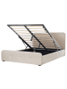 Beliani Doppelbett RENNES in Beige/Schwarz/Schwarz - (W) 170 x (H) 101 x (L) 220 cm