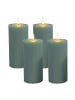 relaxdays 4 x LED Kerzen in Khaki - (H)18 x Ø 7,5 cm