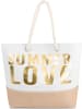 normani Bequeme Sommer-Umhängetasche, Strandtasche in Summer Love White/Gold