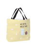 Mr. & Mrs. Panda Tote Bag Milch Keks mit Spruch in Gelb Pastell