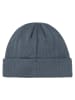 Petrol Industries Gerippte Beanie mit Patch Irontrail in Blau