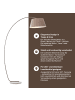 Brilliant Brok Bogenlampe, 2 m, Taupe/Grau, E27, schwenkbar, Fußschalter, modern