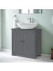 relaxdays Waschbeckenunterschrank in Grau - (B)60 x (H)60 x (T)30 cm