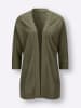 Sieh an! Ajourstrickjacke in khaki