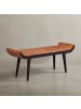 KADIMA DESIGN Sitzbank | Echtleder/Holz, 125x51x38cm, Premium, Braun