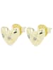 Adeliás Damen Ohrringe – Ohrstecker aus 925 Silber mit Zirkonia in gold