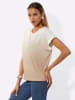 creation L Rundhalsshirt in ecru-sand-bedruckt
