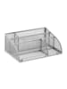 relaxdays Schreibtischorganizer in Silber - (B)25,5 x (H)10,5 x (T)18 cm