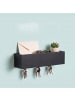 relaxdays Schlüsselbrett in Schwarz - (B)26 x (H)5 x (T)7 cm