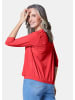 GOLDNER Chiffon-Shirt mit 3/4-Arm, Rundhals in rot