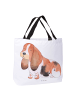 Mr. & Mrs. Panda Damen Schultertasche Hund Basset Hound ohne Spruch in Weiß