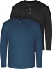 normani 2er Set Herren Langarm Shirts aus Bio-Baumwolle Neuville in Marine/Schwarz