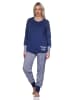 NORMANN Schlafanzug Bündchen Kuschel interlock - 81886 in marine