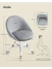 SONGMICS Bürostuhl Lenna in Taubengrau - (B)60 x (H)(80-90) x (T)60 cm