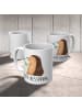 Mr. & Mrs. Panda Camping Tasse Igel Blumen mit Spruch in Weiß