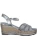 Marco Tozzi Plateau-Sandaletten in Silver Comb