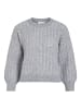 Vila Weicher Strickpullover mit Rundhalsausschnitt und langen Ärmeln in Grau-3
