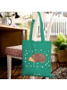 Mr. & Mrs. Panda Tote Bag Igel Herzen ohne Spruch in Mint