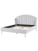Beliani Doppelbett AMBILLOU in Grau/Gold - (W) 197 x (H) 126 x (L) 214 cm