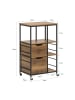 SoBuy Küchenwagen in Nussbaum-Holzoptik - (W) 36 x (H) 88 x (L) 53 cm