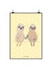 Mr. & Mrs. Panda Poster Faultier Pärchen ohne Spruch in Gelb Pastell