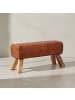 KADIMA DESIGN Sitzbank Echtleder / Massivholz 89x46x35 cm Leder Modern Turnbock