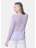 GOLDNER Pullover Effektvoller locker gestrickter Bändchengarnpullover in weiß / flieder