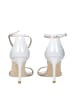 Stuart Weitzman Weiß Leder Stiletto Absatz Sandalen