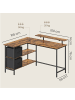 VASAGLE Eckcomputertisch Barnet in Braun - (B)135 x (H)90 x (T)105 cm