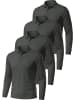normani 4er Set Herren Langarm Poloshirt Lyroe in Anthrazit