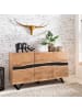 KADIMA DESIGN Sideboard 148 x 85 x 43 cm Massiv-Holz Natur Baumkante Anrichte