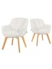 DUBI Möbel 2er-Set: Drehstuhl Mika-Ava in Creme - (B)65 x (H)81 x  (T)66 cm