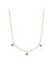 Amor Kette mit Anhänger Edelstahl, IP gold in Blau