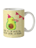 Mr. & Mrs. Panda Plastikbecher Avocado Party mit Spruch in Gelb Pastell
