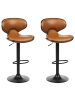 Beliani 2er-Set Drehhocker CONWAY in Braun/Schwarz
