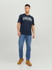 Jack & Jones 2-er Set Logo T-Shirt Kurzarm Basic Shirt JJELOGO in Blau-Weiß