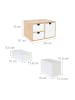 relaxdays Schubladenbox in Weiß/Natur - (B)25 x (H)15 x (T)20 cm