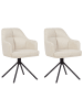 Beliani 2er-Set Esszimmerstuhl MIRA in Beige/Schwarz