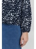 Oxmo Langarmbluse Elvy 21950000-ME Langarmbluse mit V-Ausschnitt in Blau