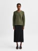 SELECTED FEMME Strick Pullover SLFLULU Wollpullover Rundhals Sweater in Grün