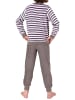 NORMANN Frottee Pyjama langarm Schlafanzug Bündchen Streifen - 50630 in rosa