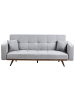 Beliani 3-tlg Schlafsofa HJULBY in Grau/Braun