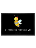 Mr. & Mrs. Panda Schmutzfangmatte Biene Blume mit Spruch in Schwarz